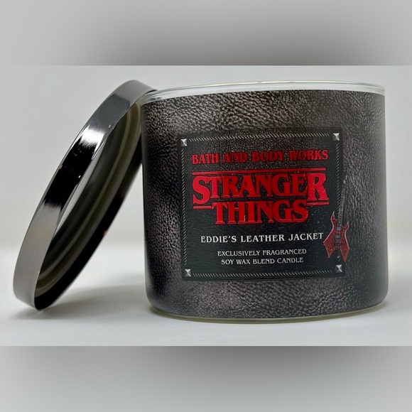 STRANGER THINGS BBW CANDLE EDDIES LEATHER JACKET (NEW) - Picture 1 of 6
